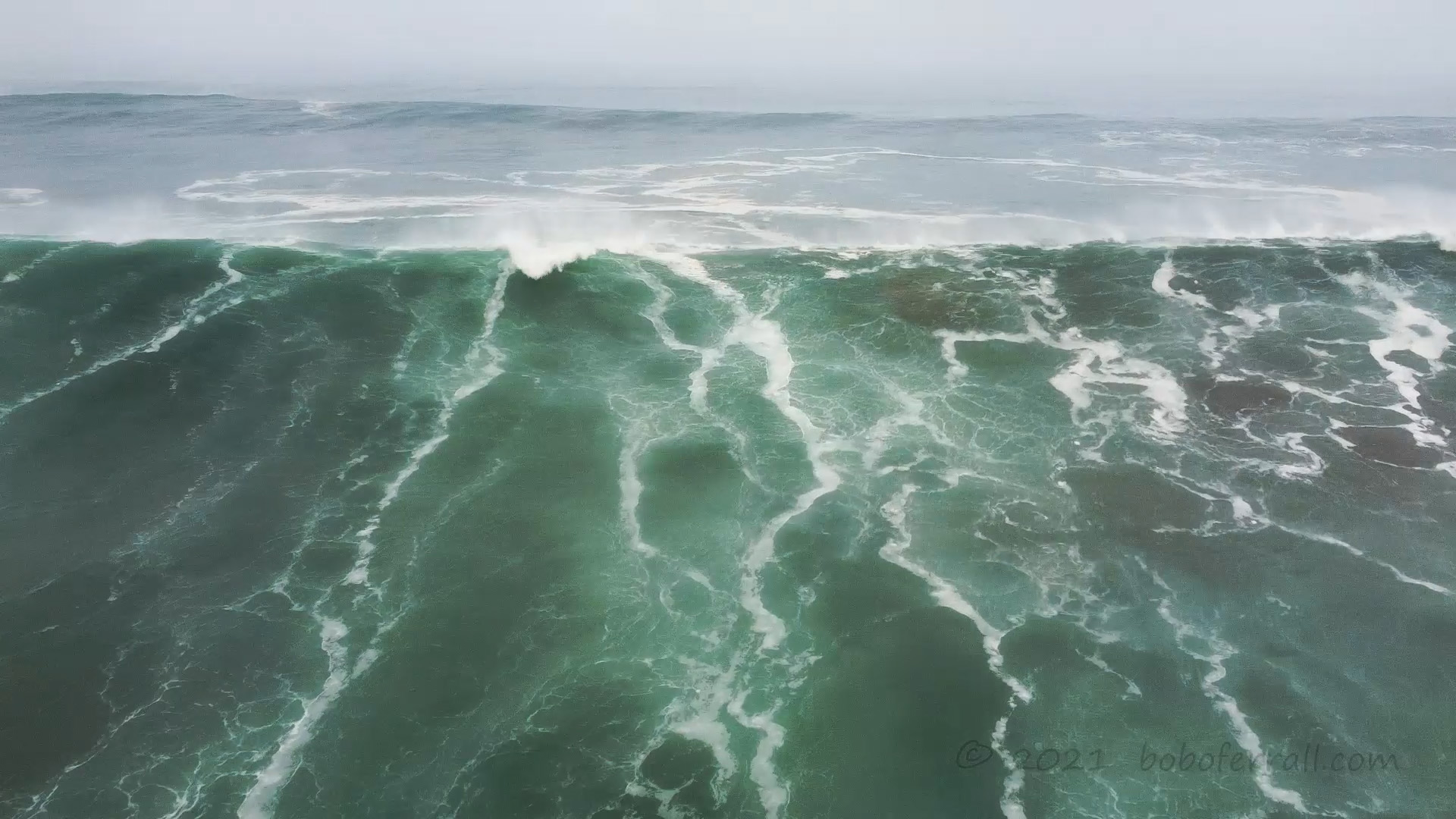 AM2-338 Pretty Green Close Up, Beautiful Pacific Ocean Wave From January 10th 2021 at Fort Bragg, Ca, USA By Robert OFerrall